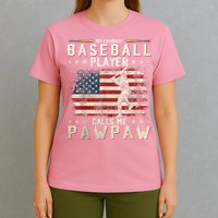 My Favorite Baseball Player Calls Me Pawpaw Flag Father Day T-Shirt