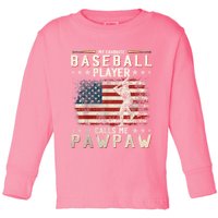 My Favorite Baseball Player Calls Me Pawpaw Flag Father Day Toddler Long Sleeve Shirt