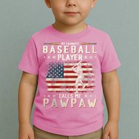 My Favorite Baseball Player Calls Me Pawpaw Flag Father Day Toddler T-Shirt