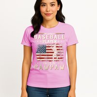 My Favorite Baseball Player Calls Me Pawpaw Flag Father Day Womens T-Shirt