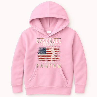 My Favorite Baseball Player Calls Me Pawpaw Flag Father Day Kids Hoodie
