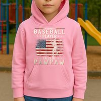 My Favorite Baseball Player Calls Me Pawpaw Flag Father Day Kids Hoodie