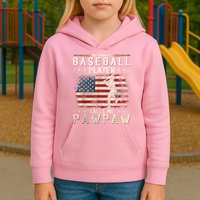 My Favorite Baseball Player Calls Me Pawpaw Flag Father Day Kids Hoodie