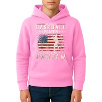 My Favorite Baseball Player Calls Me Pawpaw Flag Father Day Kids Hoodie