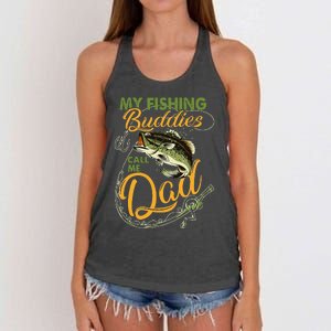 My Fishing Buddies Call Me Dad Father Day Birthday Christmas Gift Women's Knotted Racerback Tank