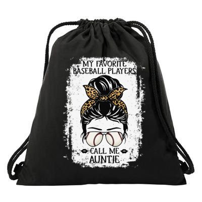 My Favorite Baseball Players Call Me Auntie  Aunt Drawstring Bag