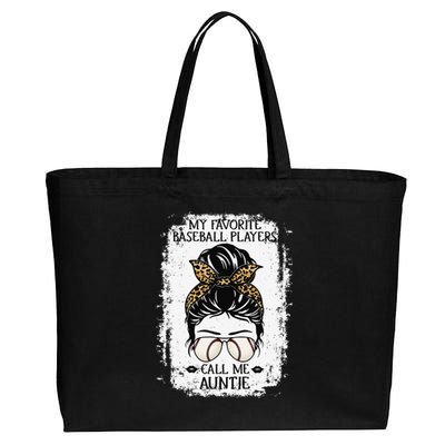 My Favorite Baseball Players Call Me Auntie  Aunt Cotton Canvas Jumbo Tote