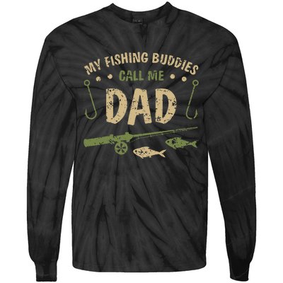 My Fishing Buddies Call Me Dad Father Day Birthday Christmas Tie-Dye Long Sleeve Shirt