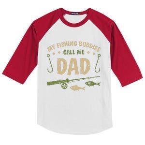 My Fishing Buddies Call Me Dad Father Day Birthday Christmas Kids Colorblock Raglan Jersey