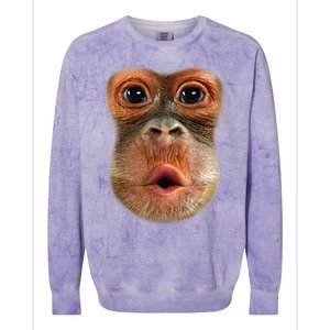 Monkey Face Breath Funny Colorblast Crewneck Sweatshirt