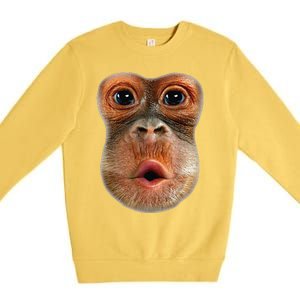 Monkey Face Breath Funny Premium Crewneck Sweatshirt