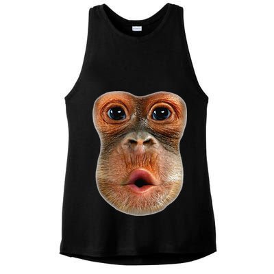 Monkey Face Breath Funny Ladies PosiCharge Tri-Blend Wicking Tank
