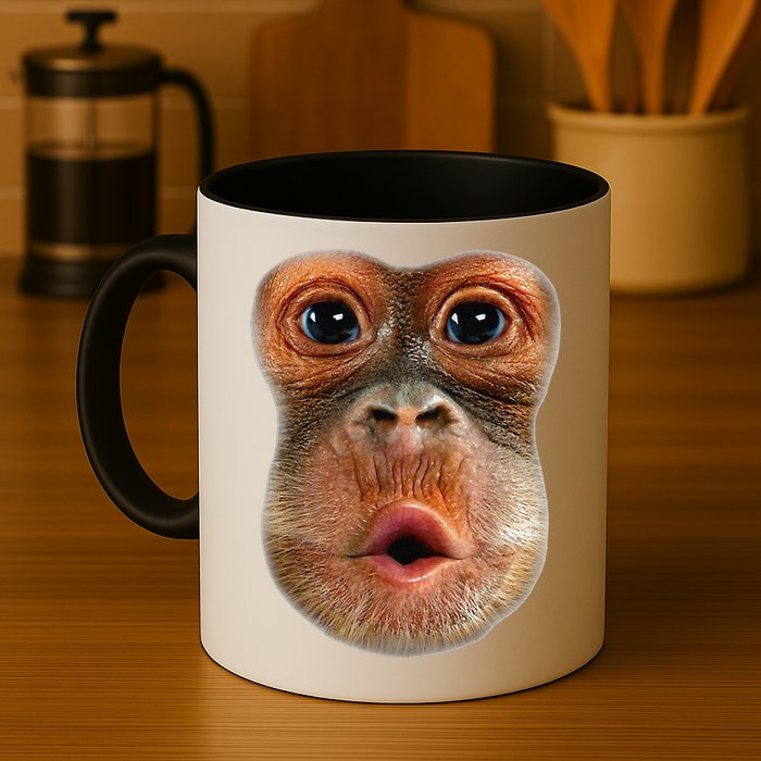 Monkey Face Breath Funny Mug