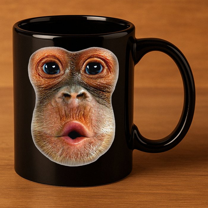 Monkey Face Breath Funny 11oz C Handle Ceramic Mug