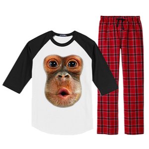 Monkey Face Breath Funny Raglan Sleeve Pajama Set