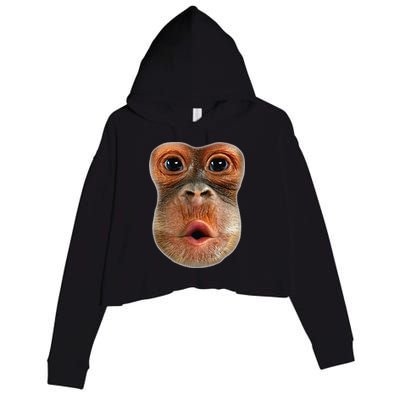 Monkey Face Breath Funny Crop Fleece Hoodie