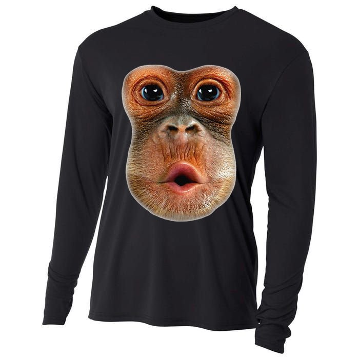 Monkey Face Breath Funny Cooling Performance Long Sleeve Crew