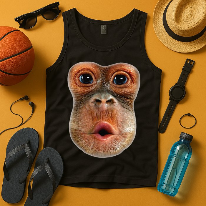 Monkey Face Breath Funny Tank Top