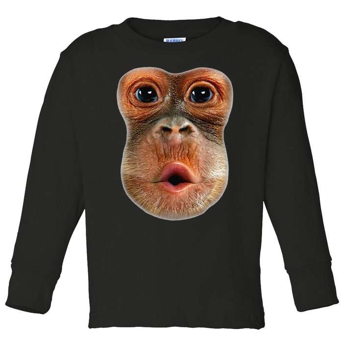 Monkey Face Breath Funny Toddler Long Sleeve Shirt