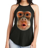 Monkey Face Breath Funny Women's Perfect Tri Rocker Tank