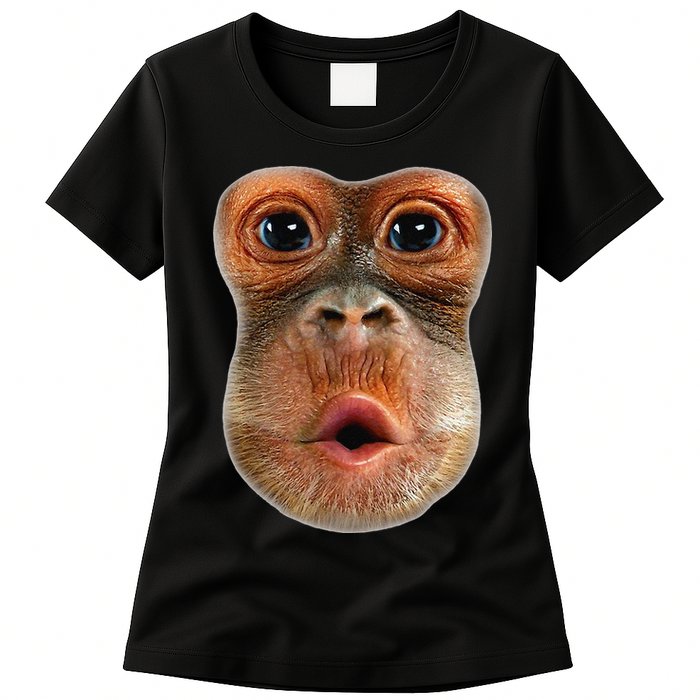 Monkey Face Breath Funny Womens T-Shirt