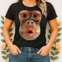 Monkey Face Breath Funny Womens T-Shirt