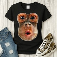 Monkey Face Breath Funny Womens T-Shirt