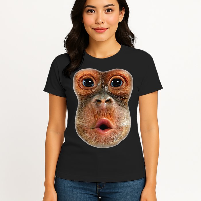 Monkey Face Breath Funny Womens T-Shirt