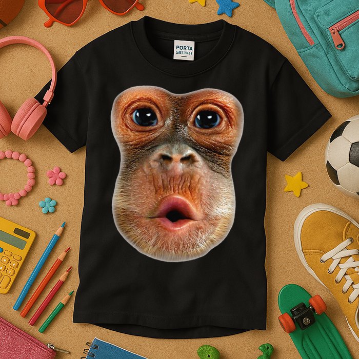 Monkey Face Breath Funny Kids T-Shirt