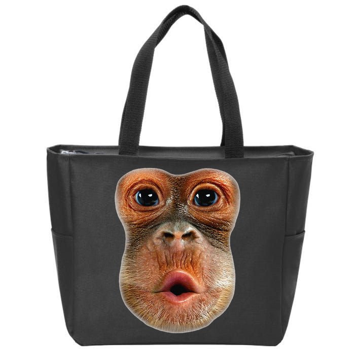 Monkey Face Breath Funny Zip Tote Bag