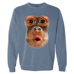 Monkey Face Breath Funny Garment-Dyed Sweatshirt