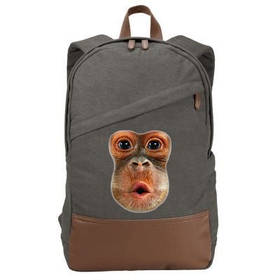 Monkey Face Breath Funny Cotton Canvas Backpack