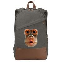 Monkey Face Breath Funny Cotton Canvas Backpack
