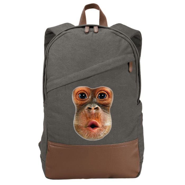 Monkey Face Breath Funny Cotton Canvas Backpack