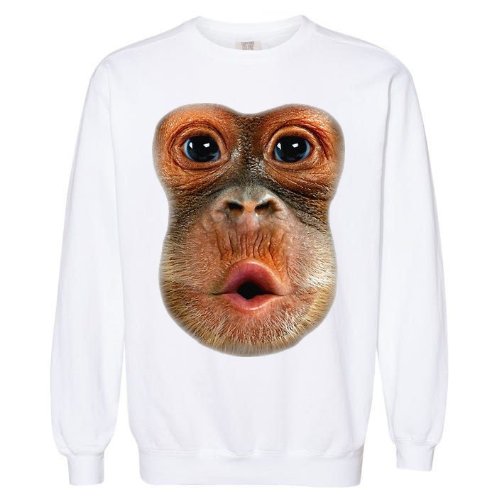 Monkey Face Breath Funny Garment-Dyed Sweatshirt