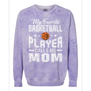 My Favorite Basketball Player Calls Me Mom Cool Gift Colorblast Crewneck Sweatshirt