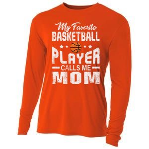 My Favorite Basketball Player Calls Me Mom Cool Gift Cooling Performance Long Sleeve Crew