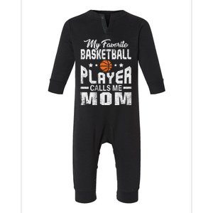 My Favorite Basketball Player Calls Me Mom Cool Gift Infant Fleece One Piece