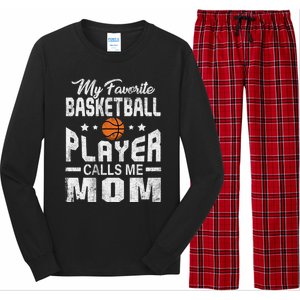 My Favorite Basketball Player Calls Me Mom Cool Gift Long Sleeve Pajama Set