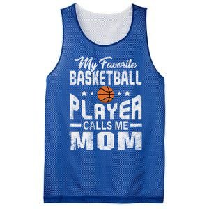 My Favorite Basketball Player Calls Me Mom Cool Gift Mesh Reversible Basketball Jersey Tank