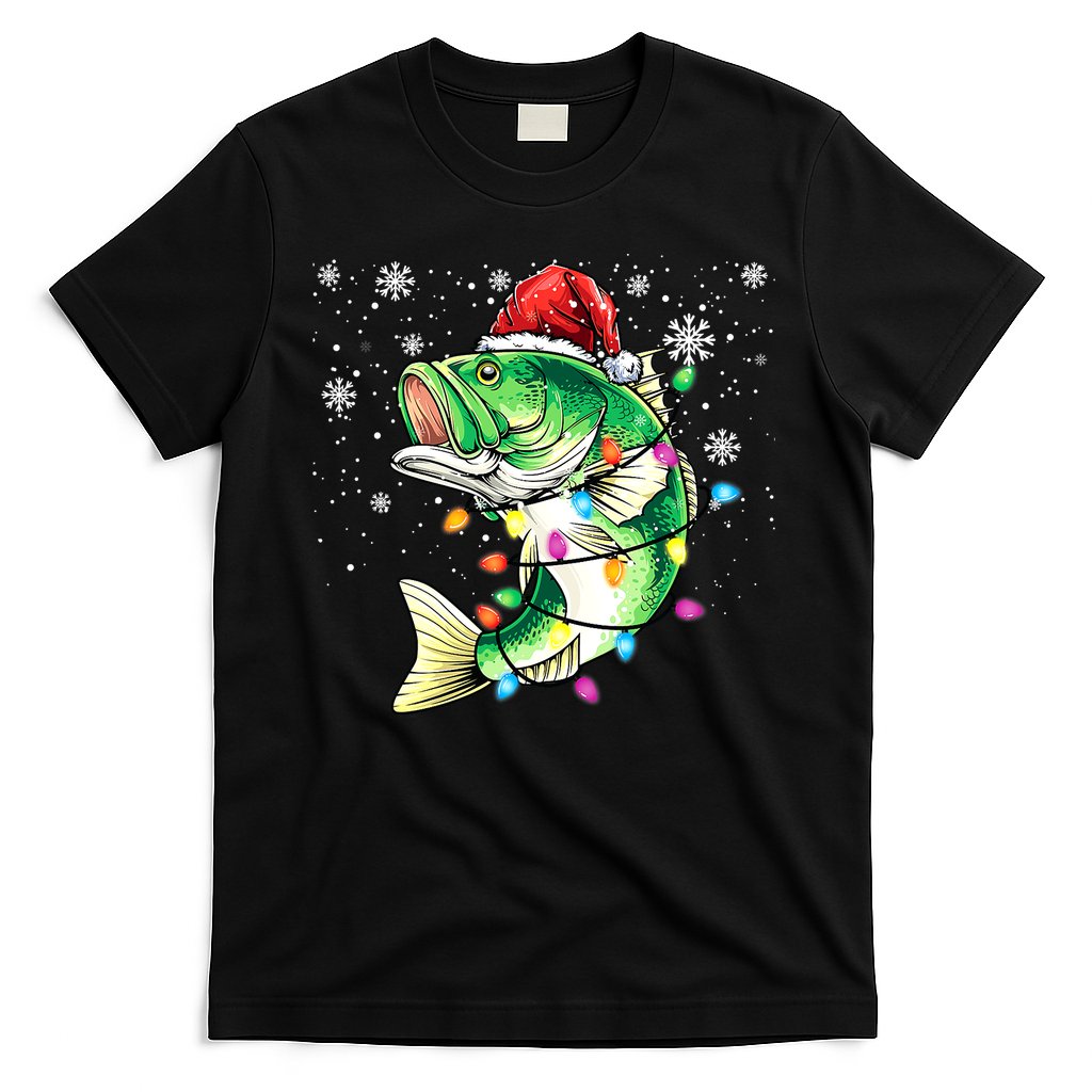 Merry Fishmas Bass Fish Fishing Christmas Ugly Sweater Xmas T-Shirt
