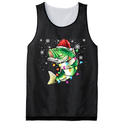 Merry Fishmas Bass Fish Fishing Christmas Ugly Sweater Xmas Mesh Reversible Basketball Jersey Tank