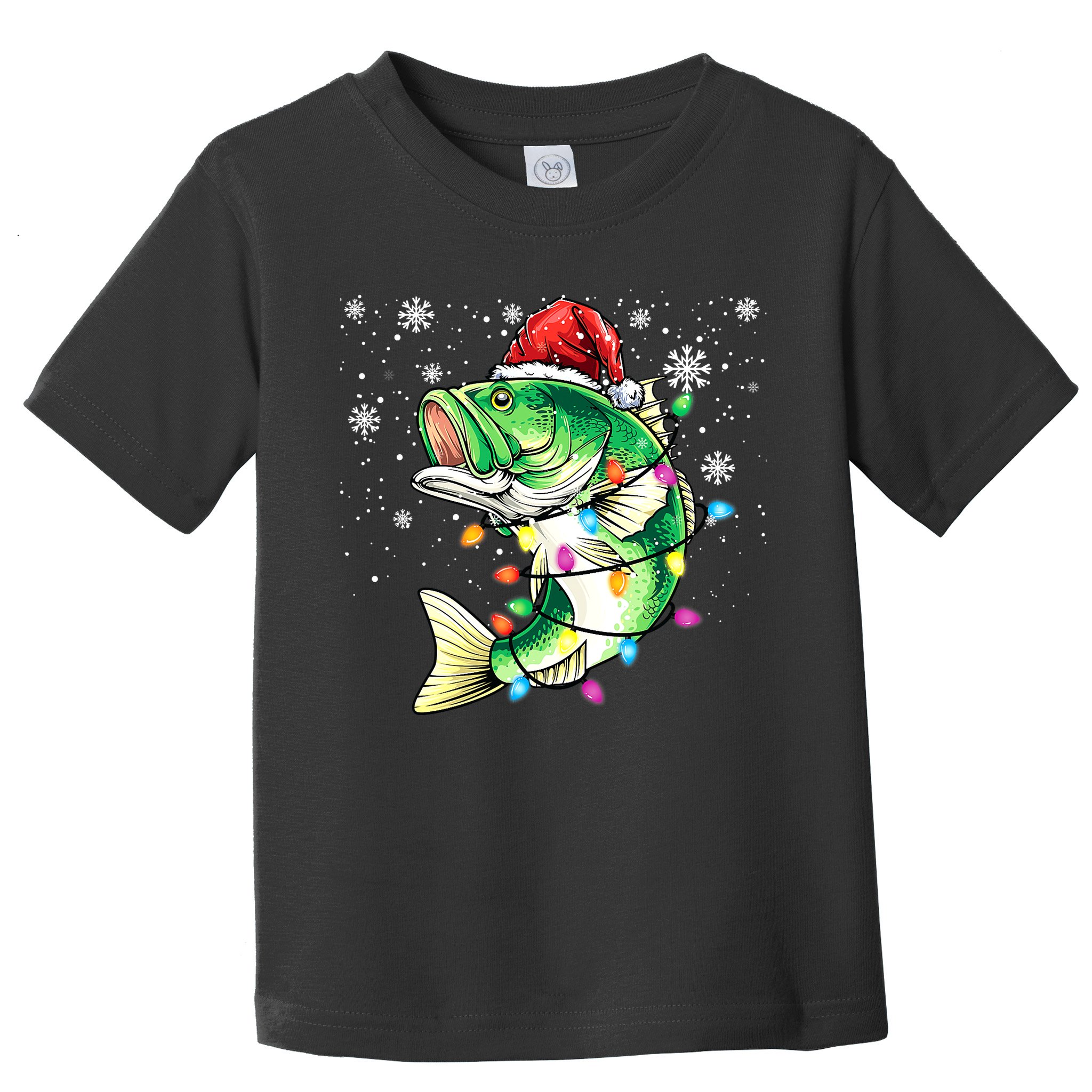 Merry Fishmas Bass Fish Fishing Christmas Ugly Sweater Xmas Toddler T-Shirt