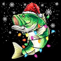 Merry Fishmas Bass Fish Fishing Christmas Ugly Sweater Xmas Toddler T-Shirt