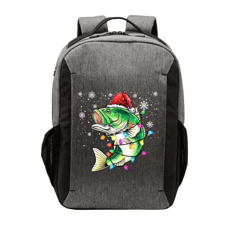 Merry Fishmas Bass Fish Fishing Christmas Ugly Sweater Xmas Vector Backpack