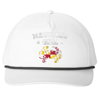 Maryland Flag Blue Crab State Pride Retro Tee Snapback Five-Panel Rope Hat