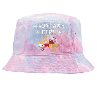 Maryland Flag Blue Crab State Pride Retro Tee Tie-Dyed Bucket Hat