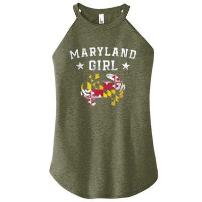 Maryland Flag Blue Crab State Pride Retro Tee Women’s Perfect Tri Rocker Tank