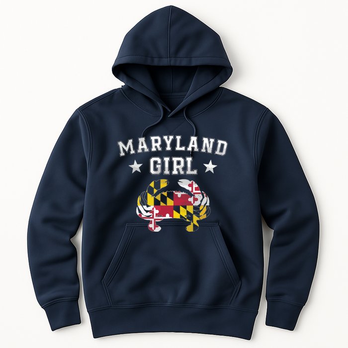 Maryland Flag Blue Crab State Pride Retro Tee Hoodie