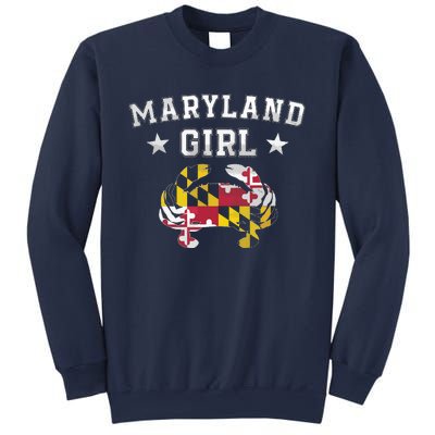 Maryland Flag Blue Crab State Pride Retro Tee Sweatshirt